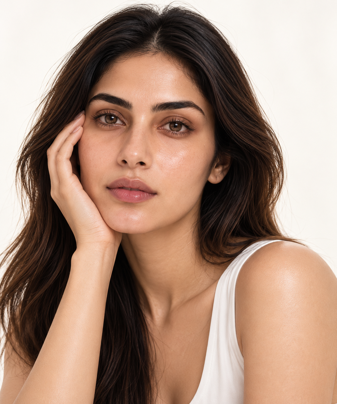 Younger woman across a skin life stage